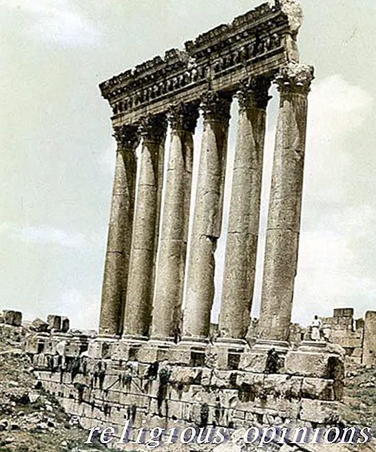 Romeinse Heliopolis en tempelterrein by Baalbek in die Beqaa-vallei in Libanon-Ateïsme en Agnostisisme