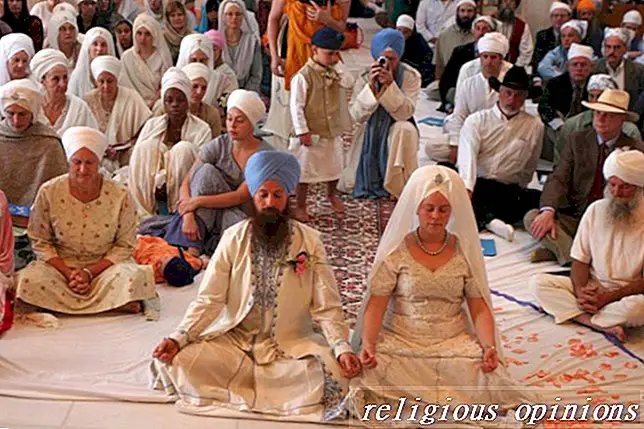 Sikh bröllopssalmer av Anand Karaj äktenskap ceremoni-Sikhism